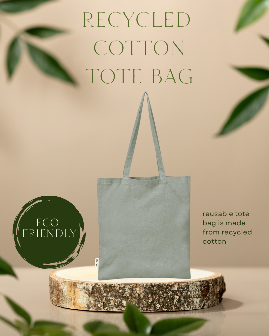 Recycled cotton tote bag